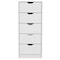 Tuhome Basilea 5 Drawers Tall Dresser, Pull Out System, White CLB8974 - alternate 1